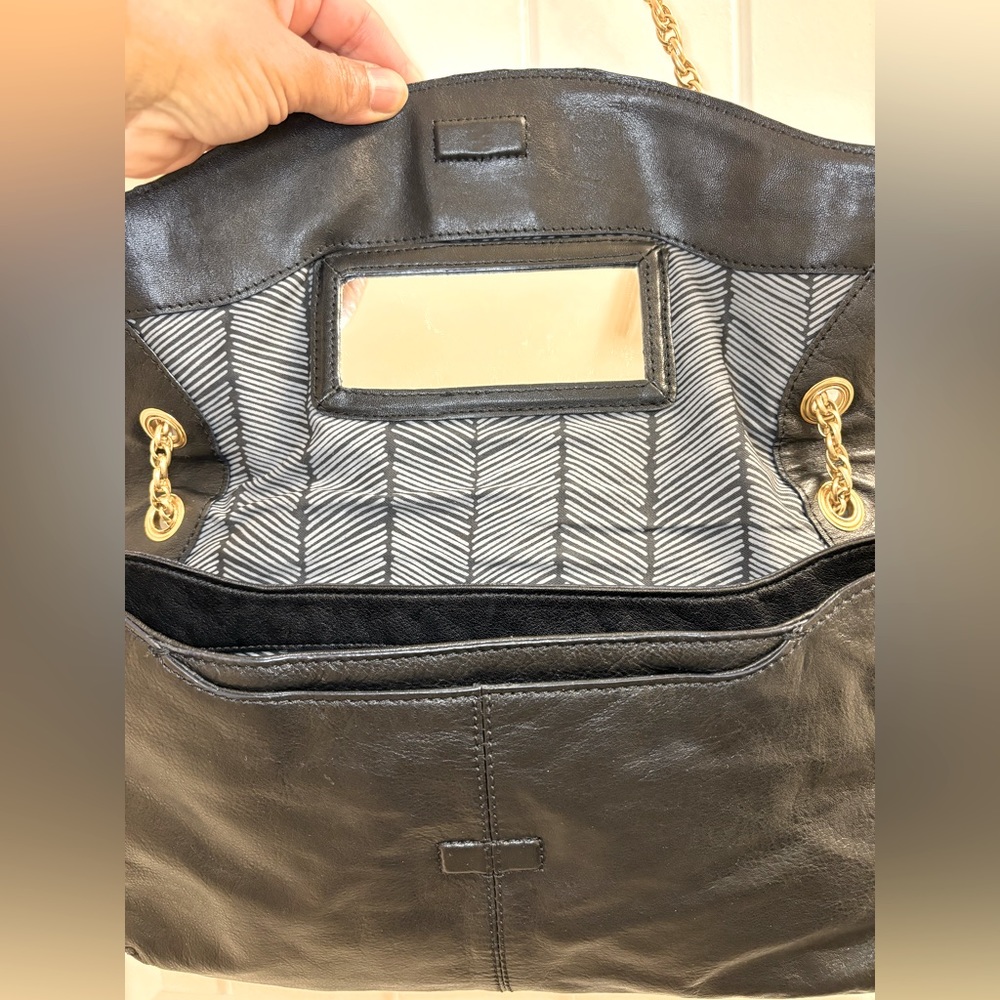 Black Leather BCBG MaxAzria Shoulder/Clutch Bag - Picture 6 of 10